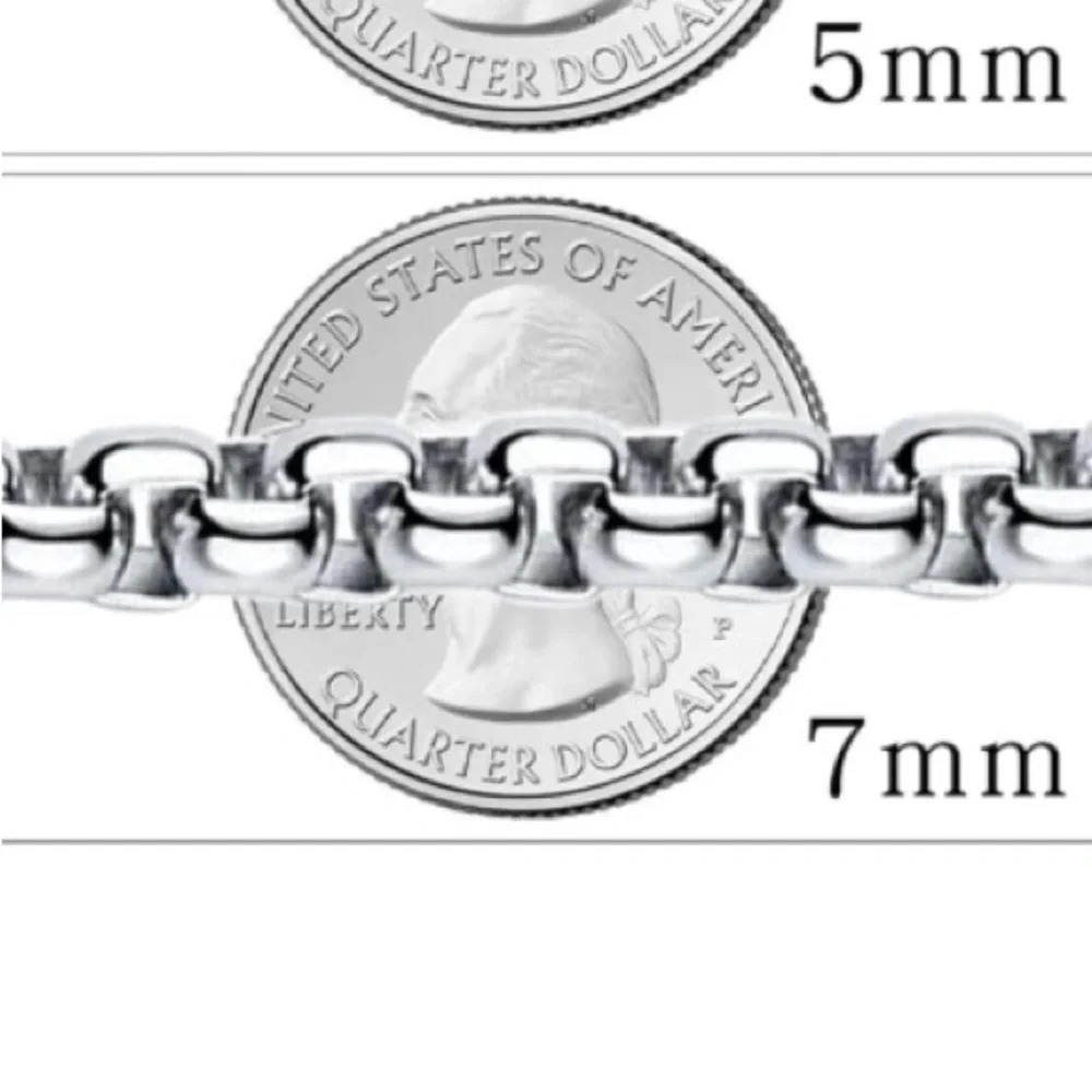 7mm Square Rolo Stainless Steel Bracelet for Men & Women - Picture 8 of 8